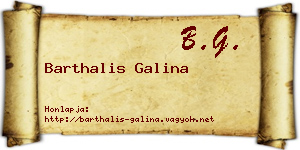 Barthalis Galina névjegykártya